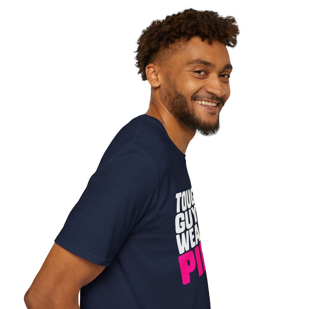 Tough Guys Wear Pink Breast Cancer Awareness T-Shirt Graphic Tee