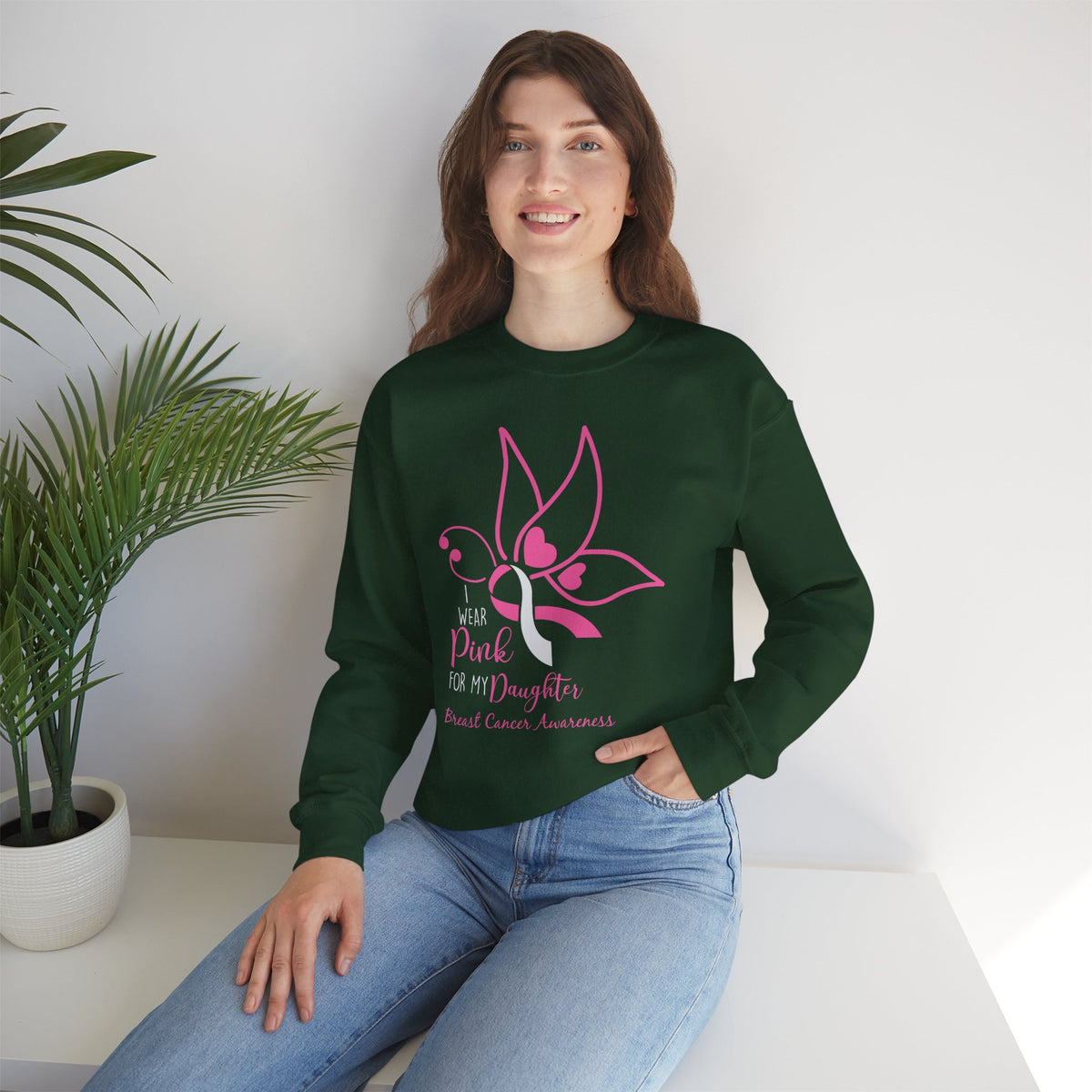 I Wear Pink for My Daughter Breast Cancer Sweatshirt