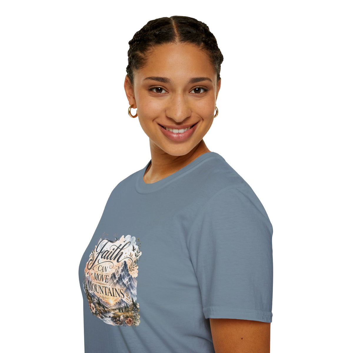 Faith Can Move Mountains T-Shirt Inspirational Christian Mountain Graphic Tee