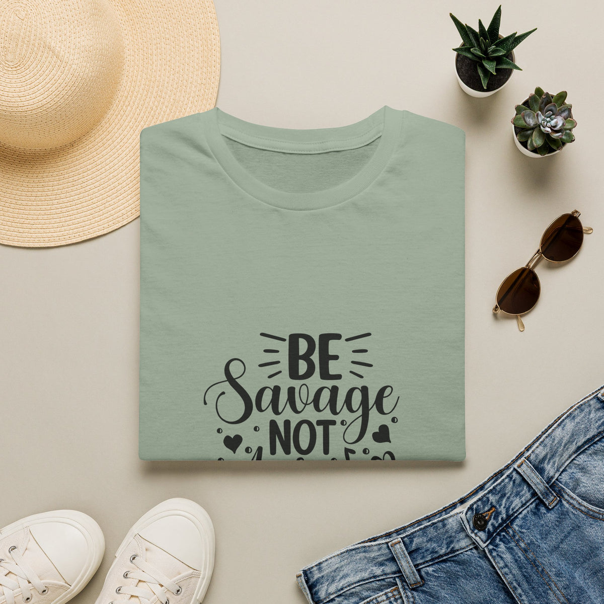 Be Savage Not Average T-Shirt Motivational Graphic Tee for Confident Women & Teens