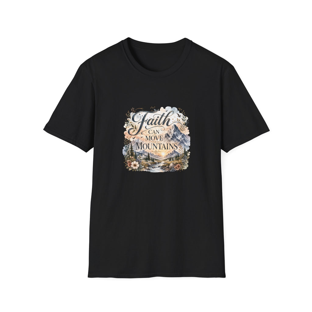 Faith Can Move Mountains T-Shirt Inspirational Christian Mountain Graphic Tee