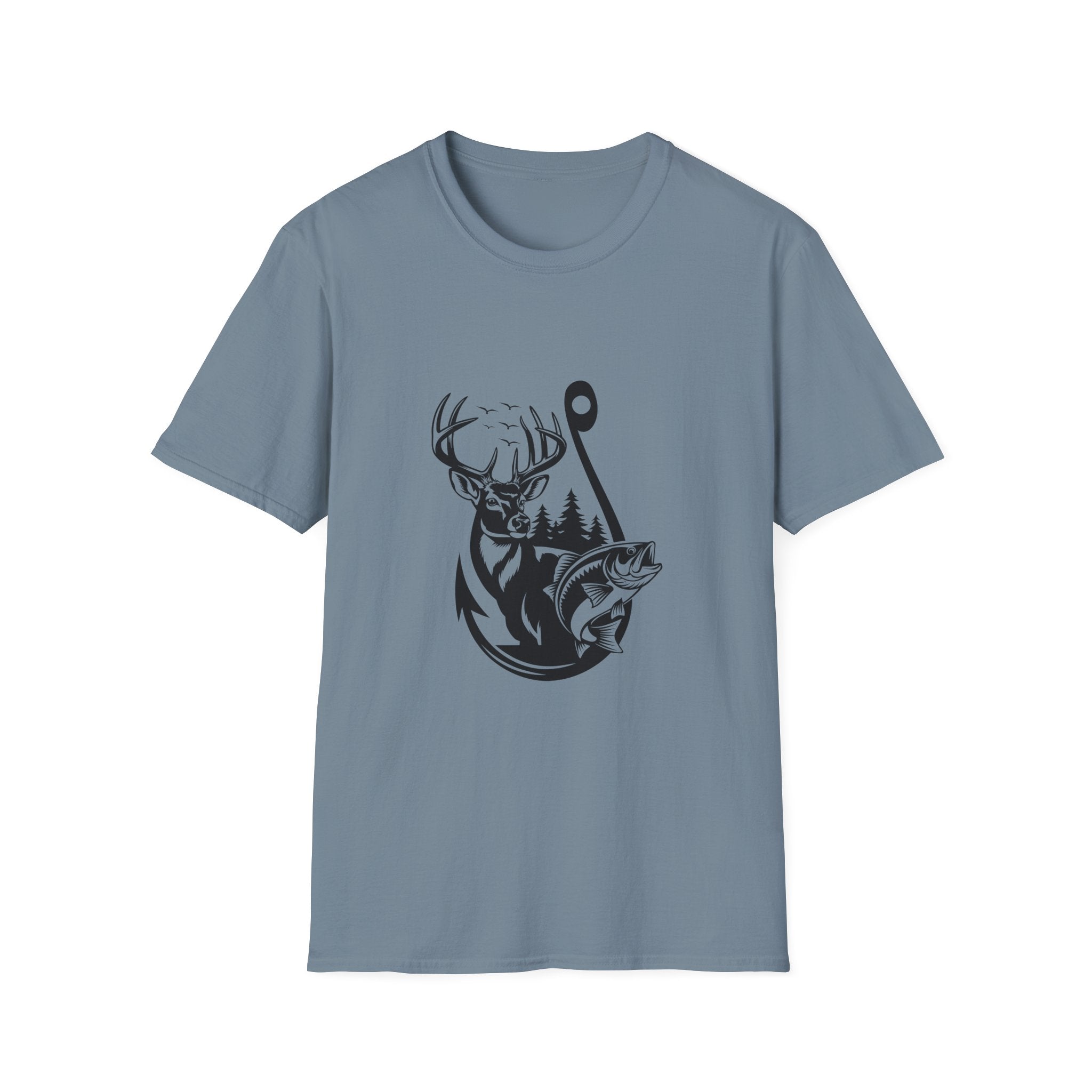 Hunt Fish & Forest Adventure T-Shirt — Outdoor Gift for Hunters & Fishermen