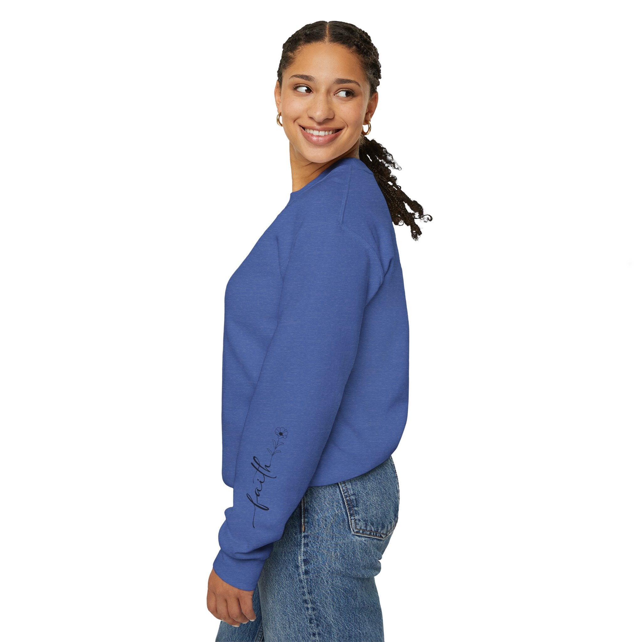 Faith Cowboy Boots Sweatshirt — "Walk by Faith, Even When You Cannot See" Christian Crewneck