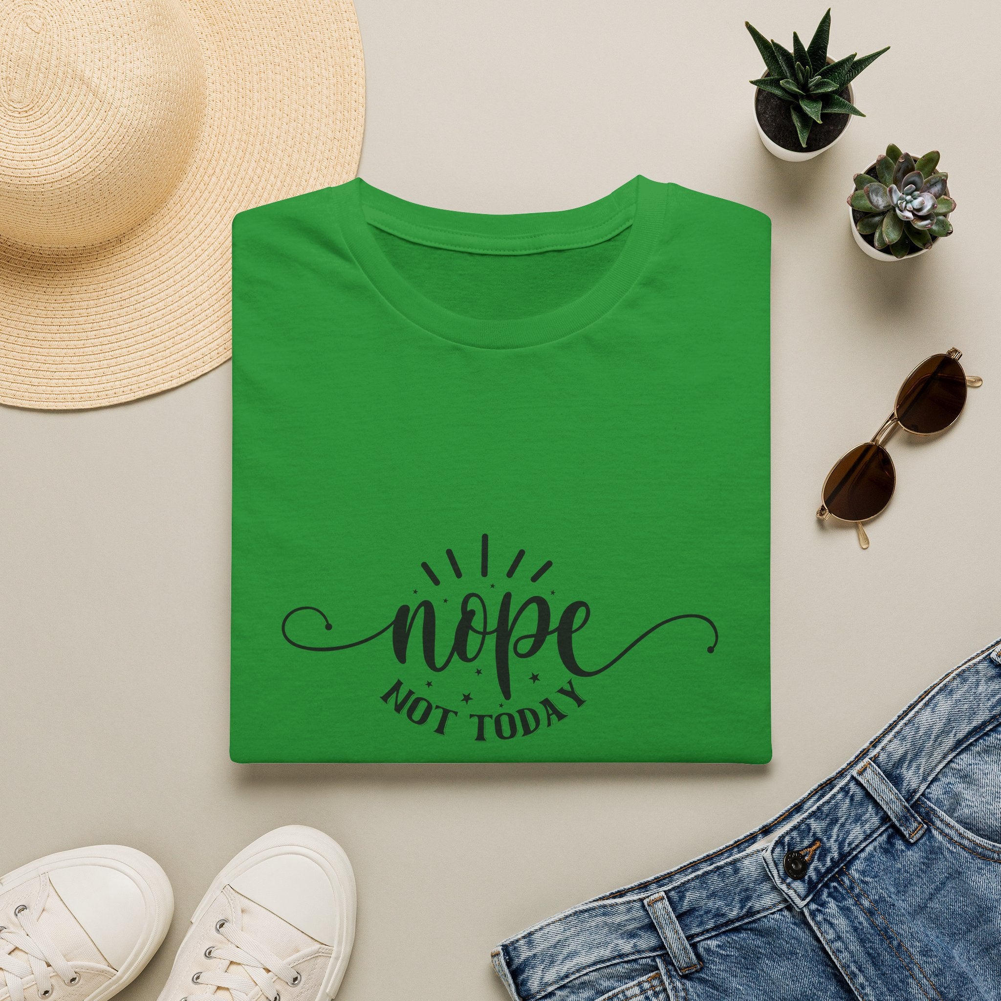 Nope Not Today T-Shirt — Funny Sarcastic Anti-Monday Gift for Her Women's Graphic Tee
