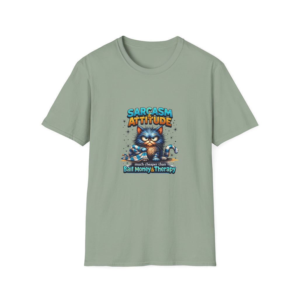 Sarcasm & Attitude Grumpy Cat T-Shirt — Funny Sarcastic Gift for Her Graphic Tee
