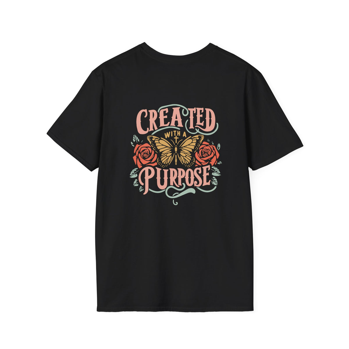 Created with a Purpose Butterfly T-Shirt Faith Graphic Tee