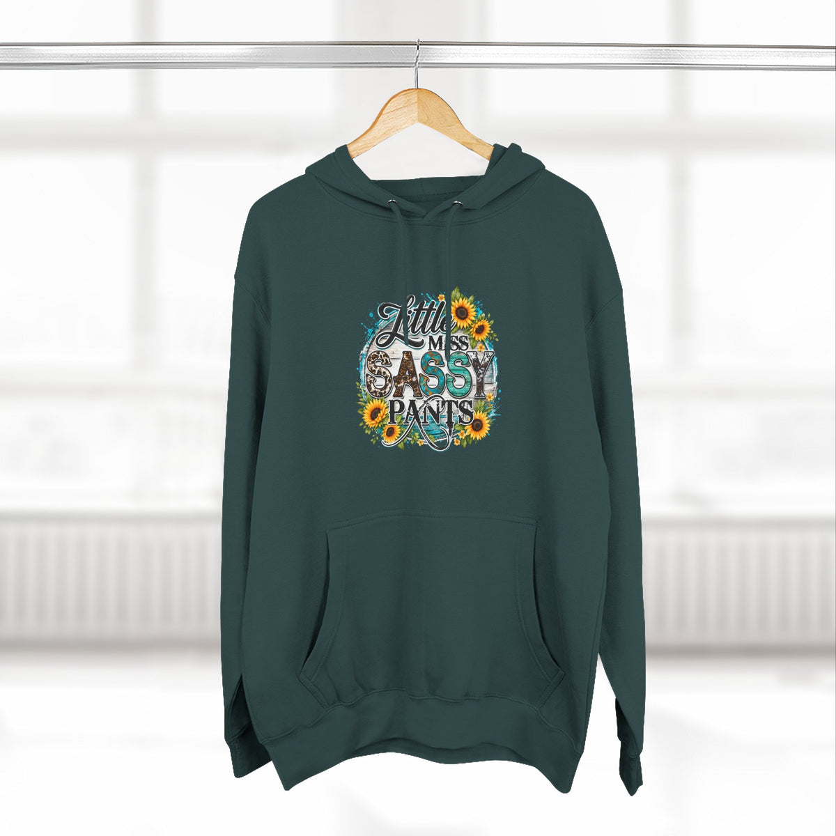 Little Miss Sassy Pants Hoodie Floral Graphic Pullover Sweatshirt