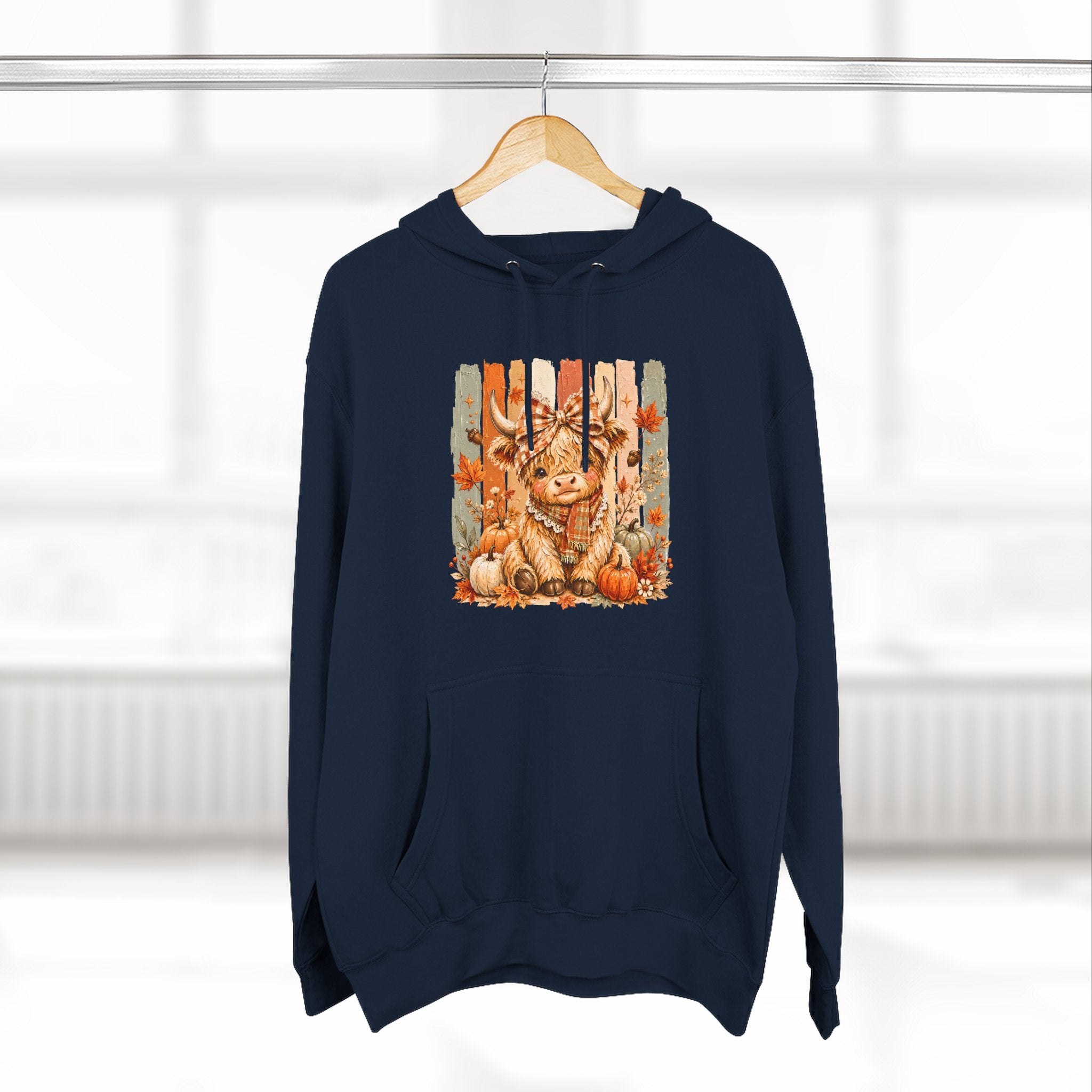 Autumn Pumpkin Cow Hoodie — Cute Fall Gift for Women Cozy Graphic Pullover