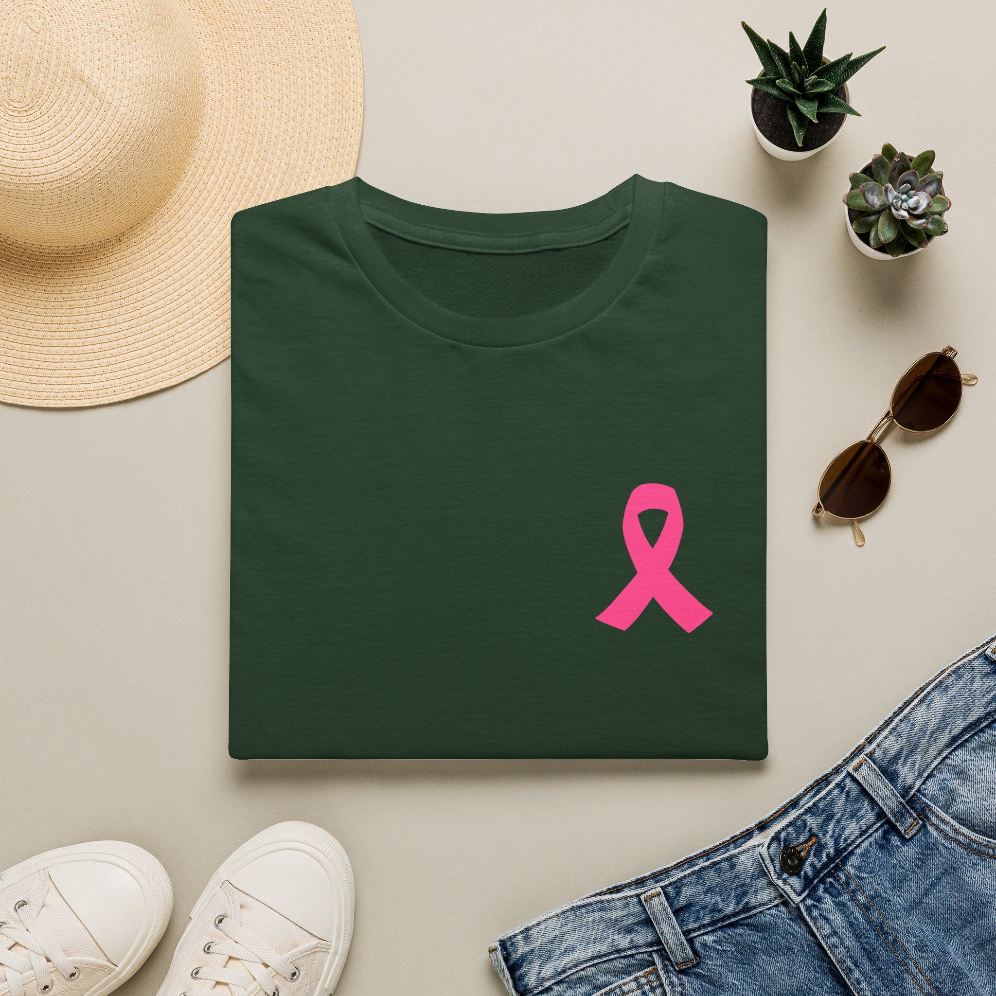 Breast Cancer Awareness Ribbon T-Shirt — Pink Ribbon Support Tee