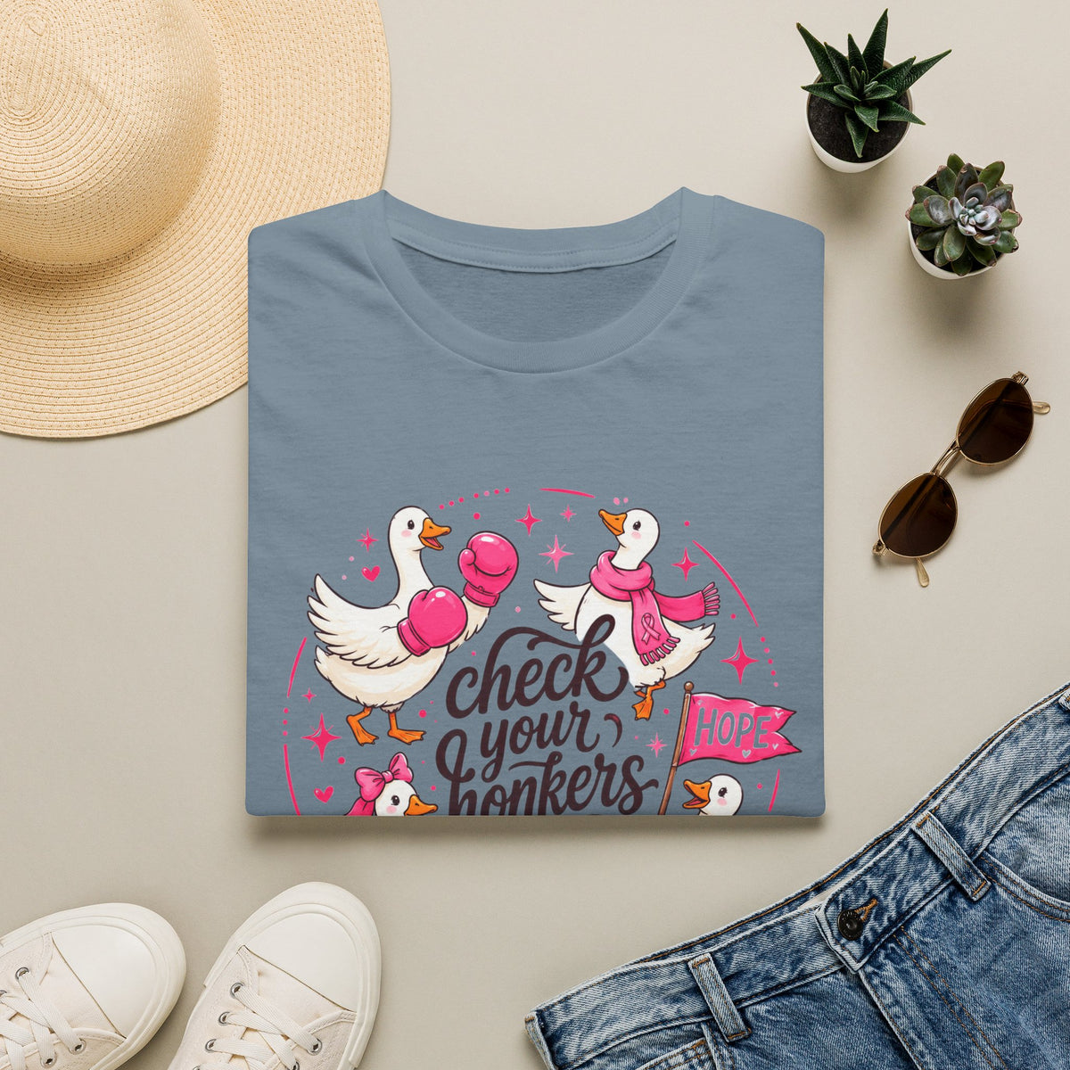 Check Your Honkers Breast Cancer Awareness T-Shirt