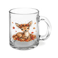 Autumn Fawn Glass Mug — Cute Fall Deer 10oz Coffee Cup