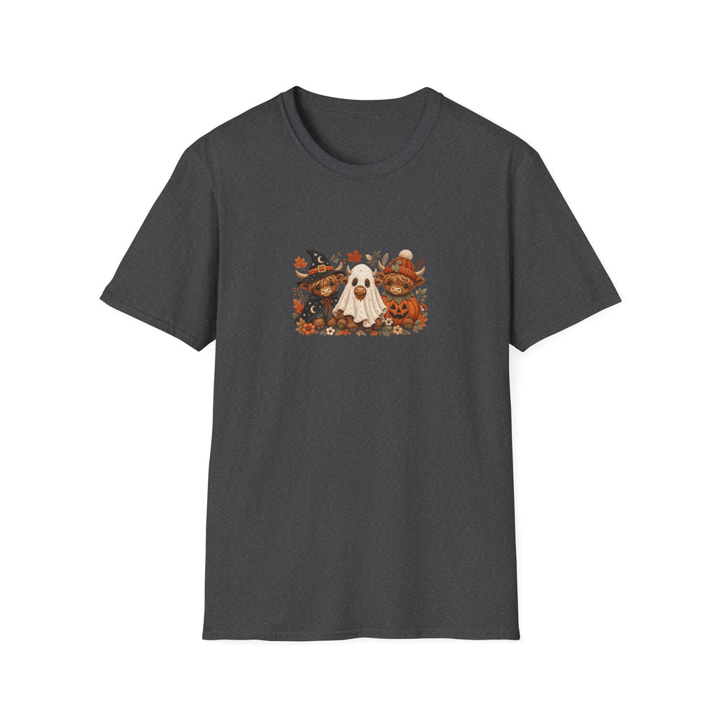 Halloween Cows Trio T-Shirt — Cute Funny Gift for Her Ghost & Pumpkin Fall Tee