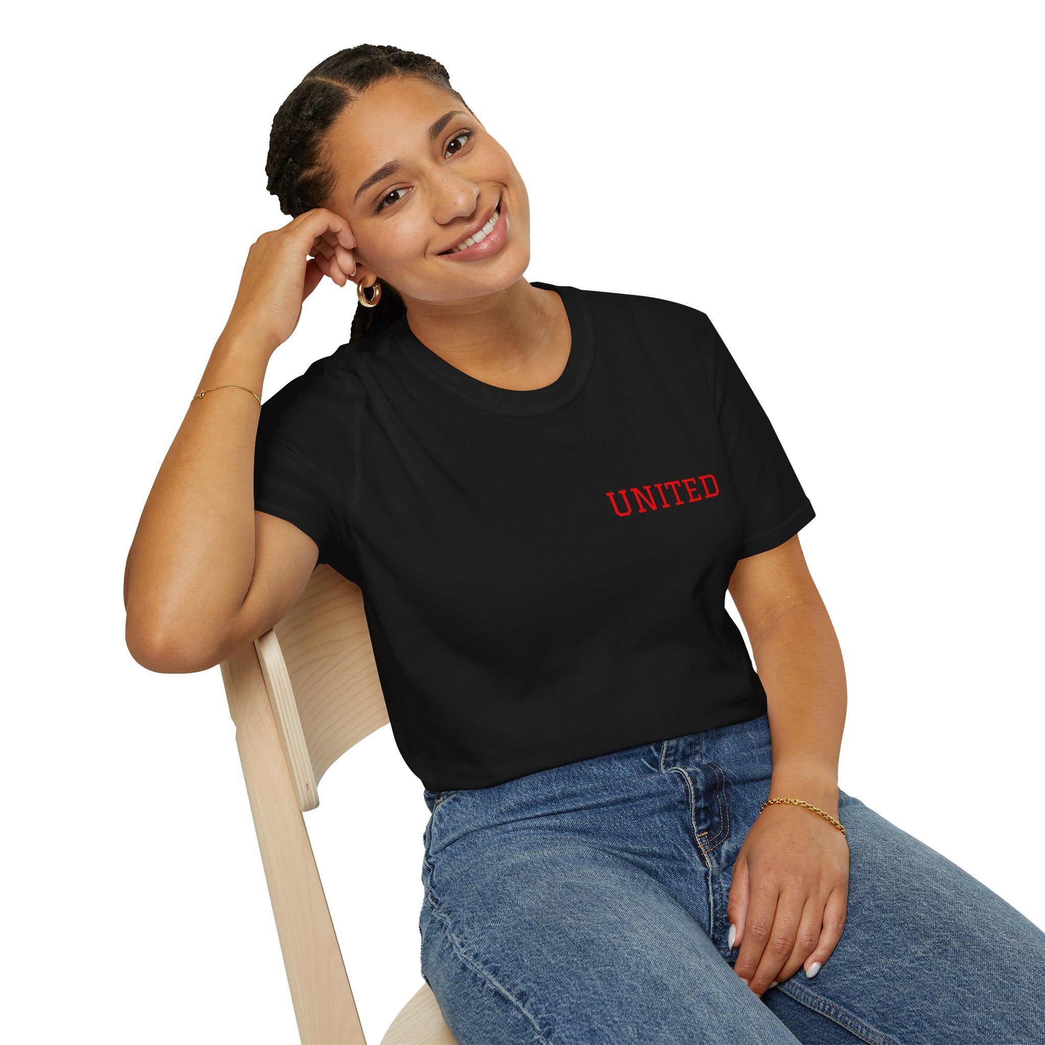 United American Flag T-Shirt — Patriotic Gift for Him Red Chest Graphic Tee