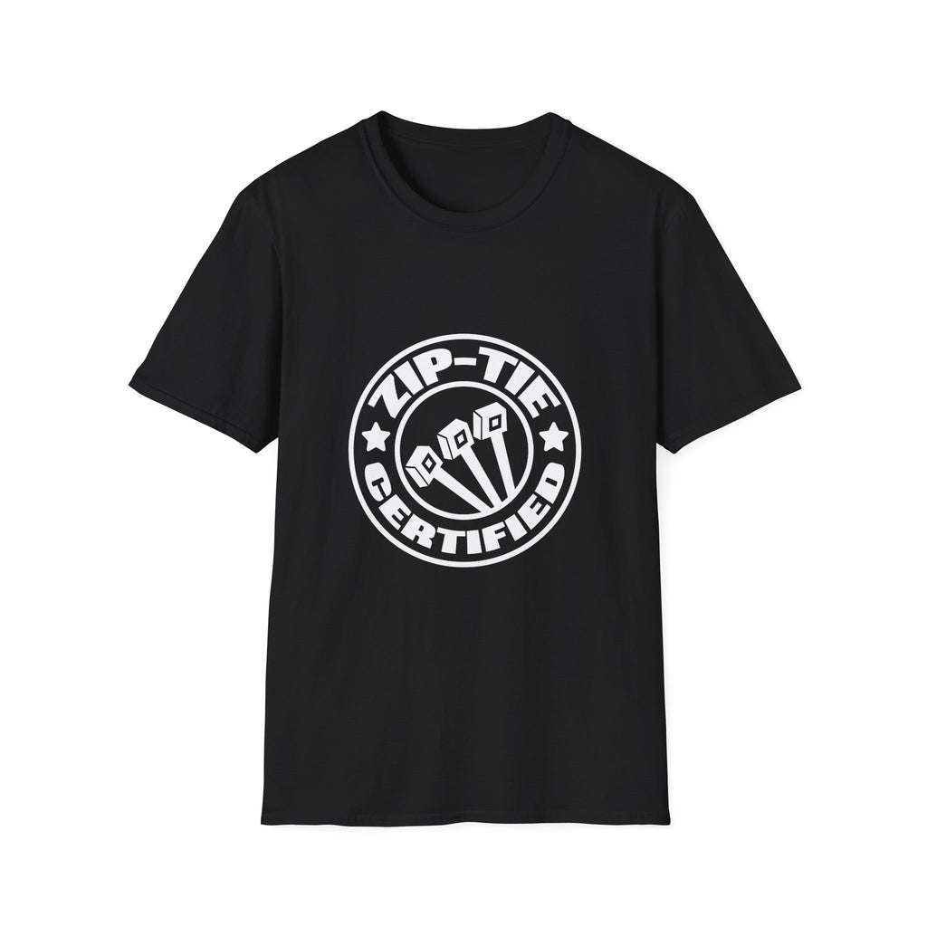Zip-Tie Certified T-Shirt — Funny Handyman Gift for Him Bold Graphic Tee