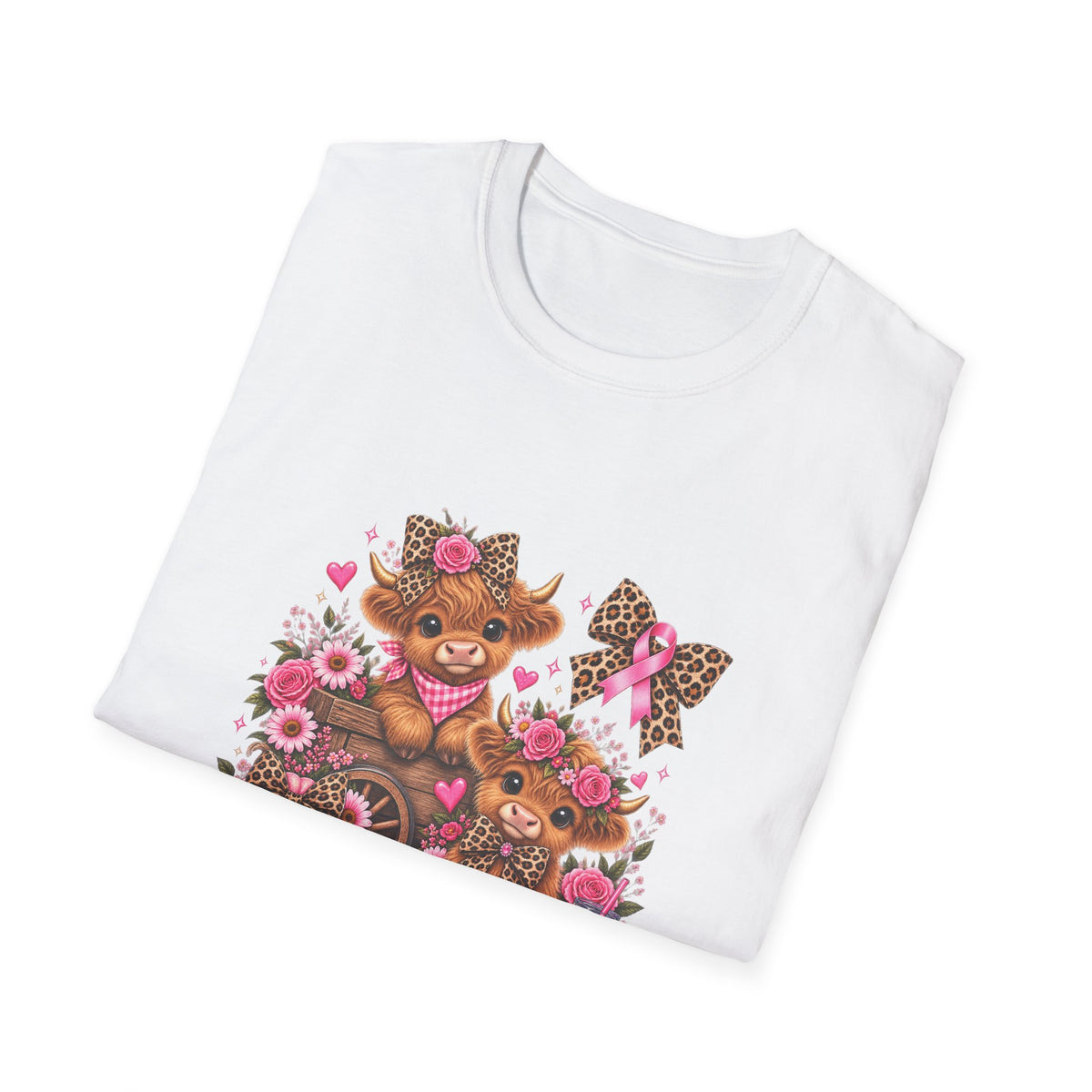 Breast Cancer Awareness Highland Cow T-Shirt