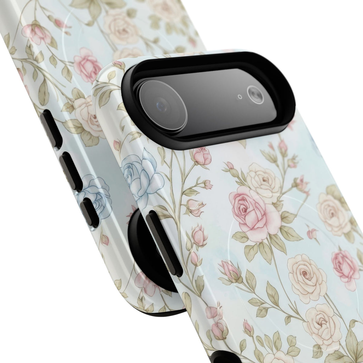 Vintage Floral Rose Magnetic iPhone Case — MagSafe Tough Protective Cover