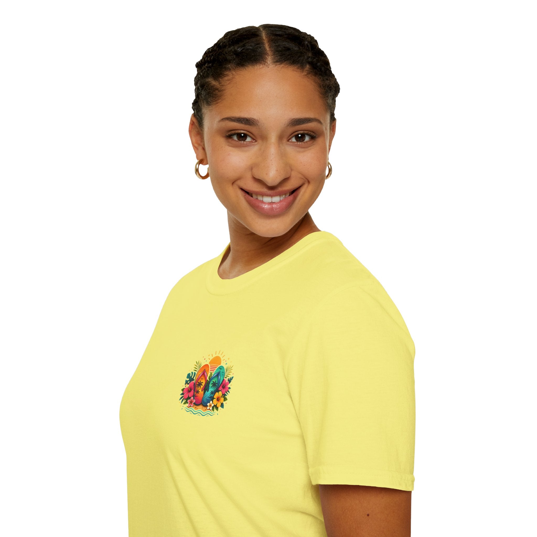 Floral Surf Chest Print T-Shirt — Cute Beach Gift for Women Graphic Tee
