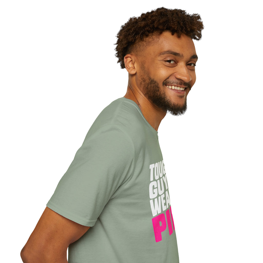 Tough Guys Wear Pink Breast Cancer Awareness T-Shirt Graphic Tee