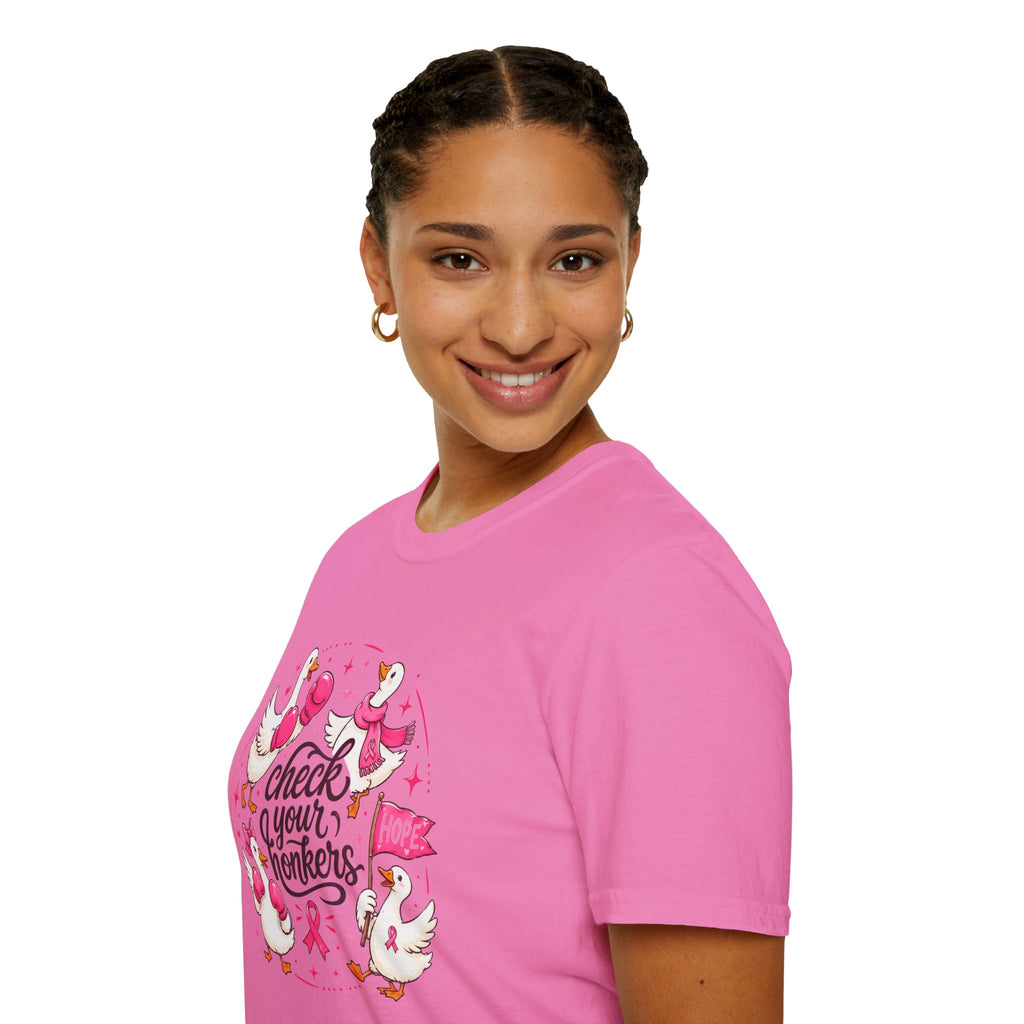 Check Your Honkers Breast Cancer Awareness T-Shirt