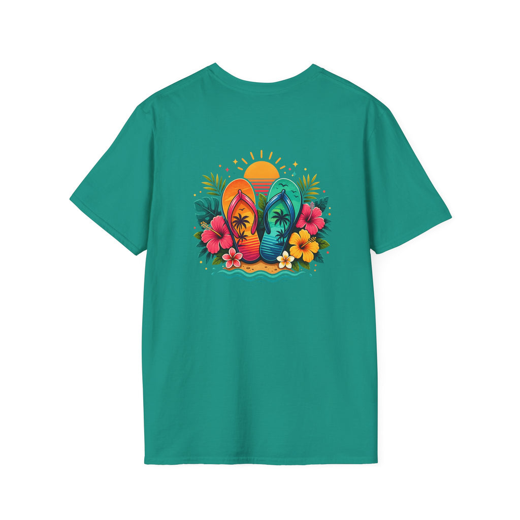 Floral Surf Chest Print T-Shirt — Cute Beach Gift for Women Graphic Tee
