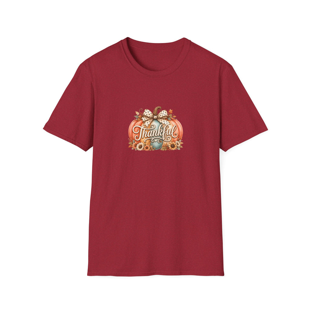 Thankful Pumpkin T-Shirt — Cute Fall Thanksgiving Gift for Women Graphic Tee