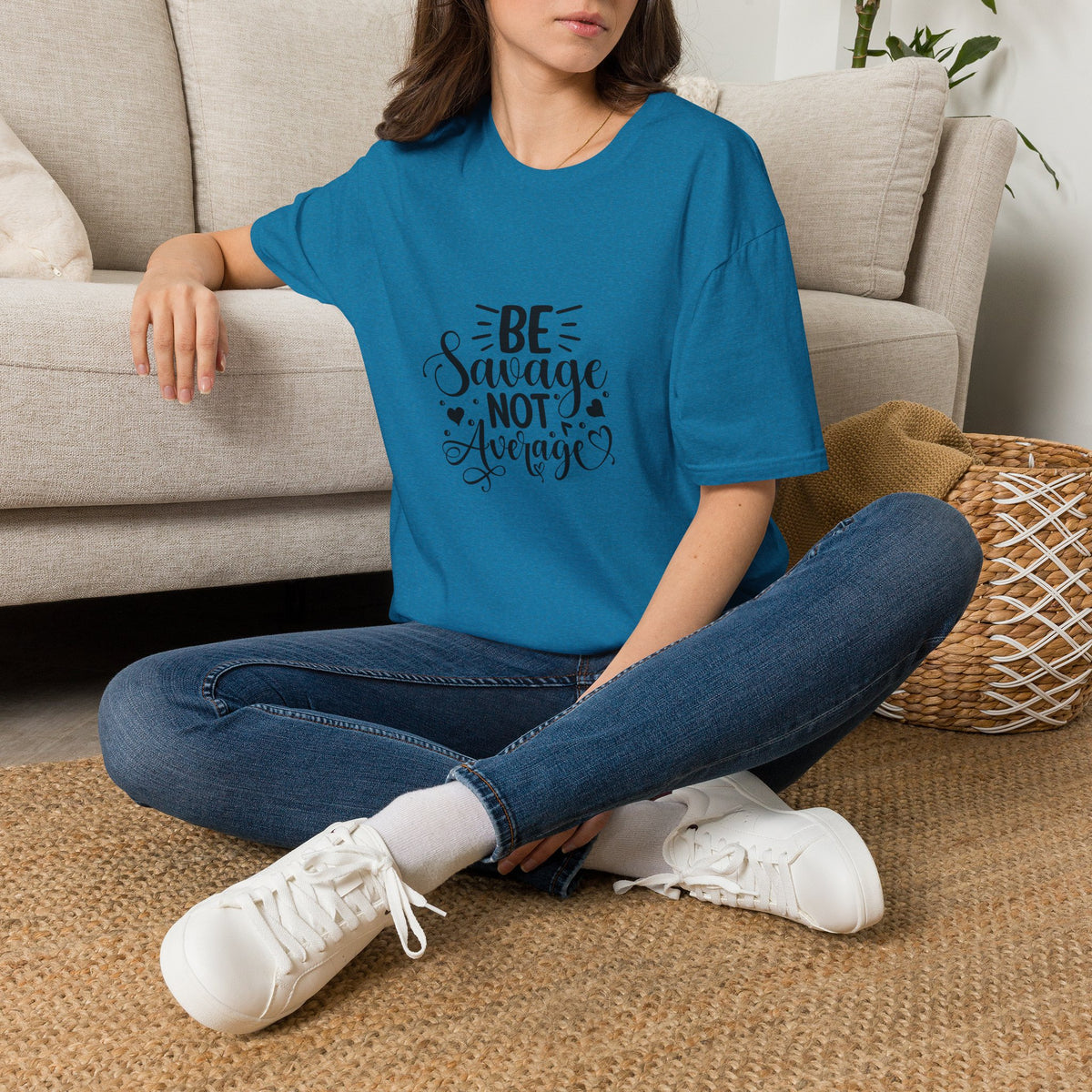 Be Savage Not Average T-Shirt Motivational Graphic Tee for Confident Women & Teens