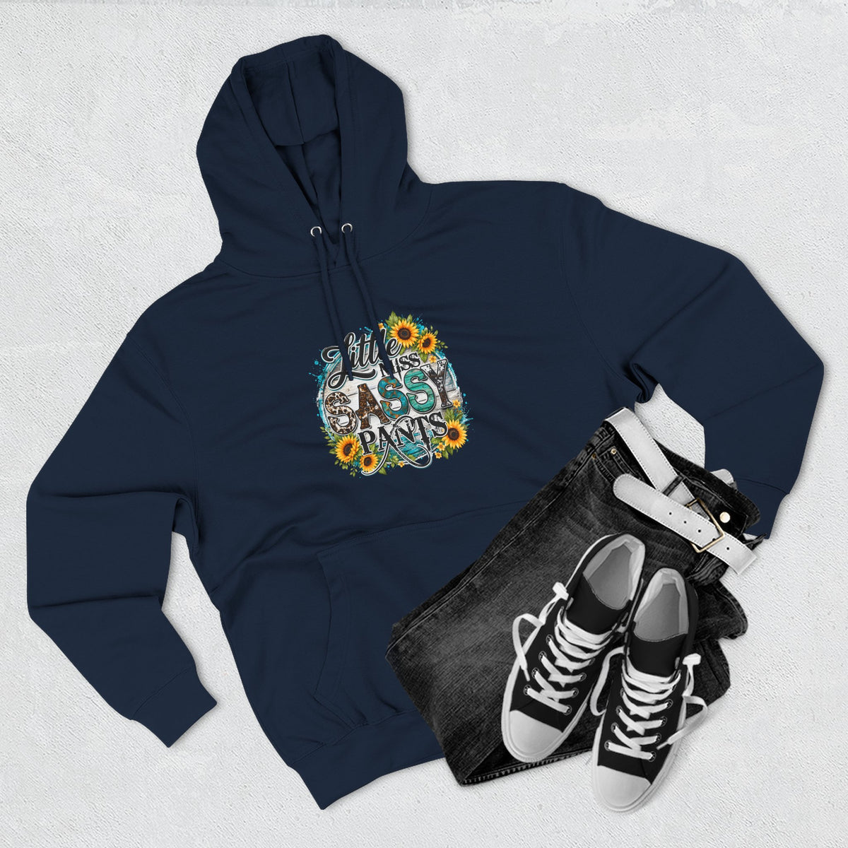 Little Miss Sassy Pants Hoodie Floral Graphic Pullover Sweatshirt