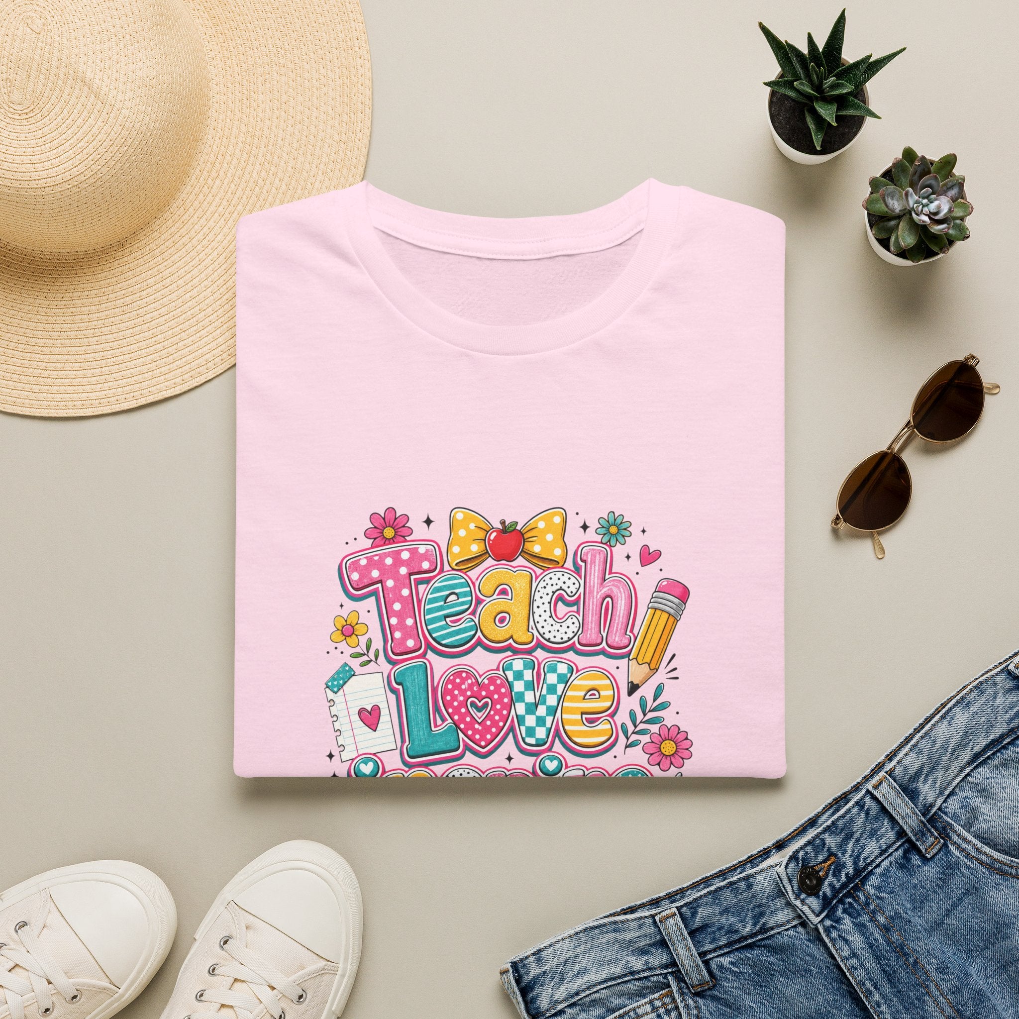 Teach Love Inspire T-Shirt — Cute Colorful Teacher Gift School Appreciation Tee