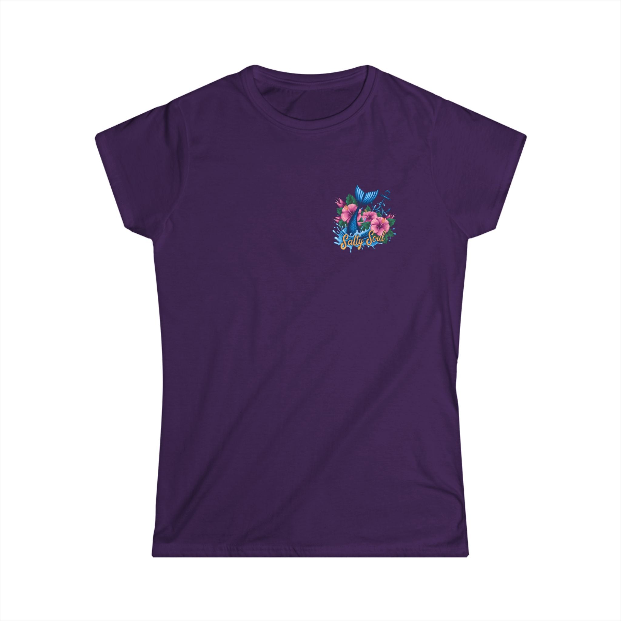 Salty Soul Floral Anchor Beach T-Shirt — Cute Nautical Gift for Women Graphic Tee