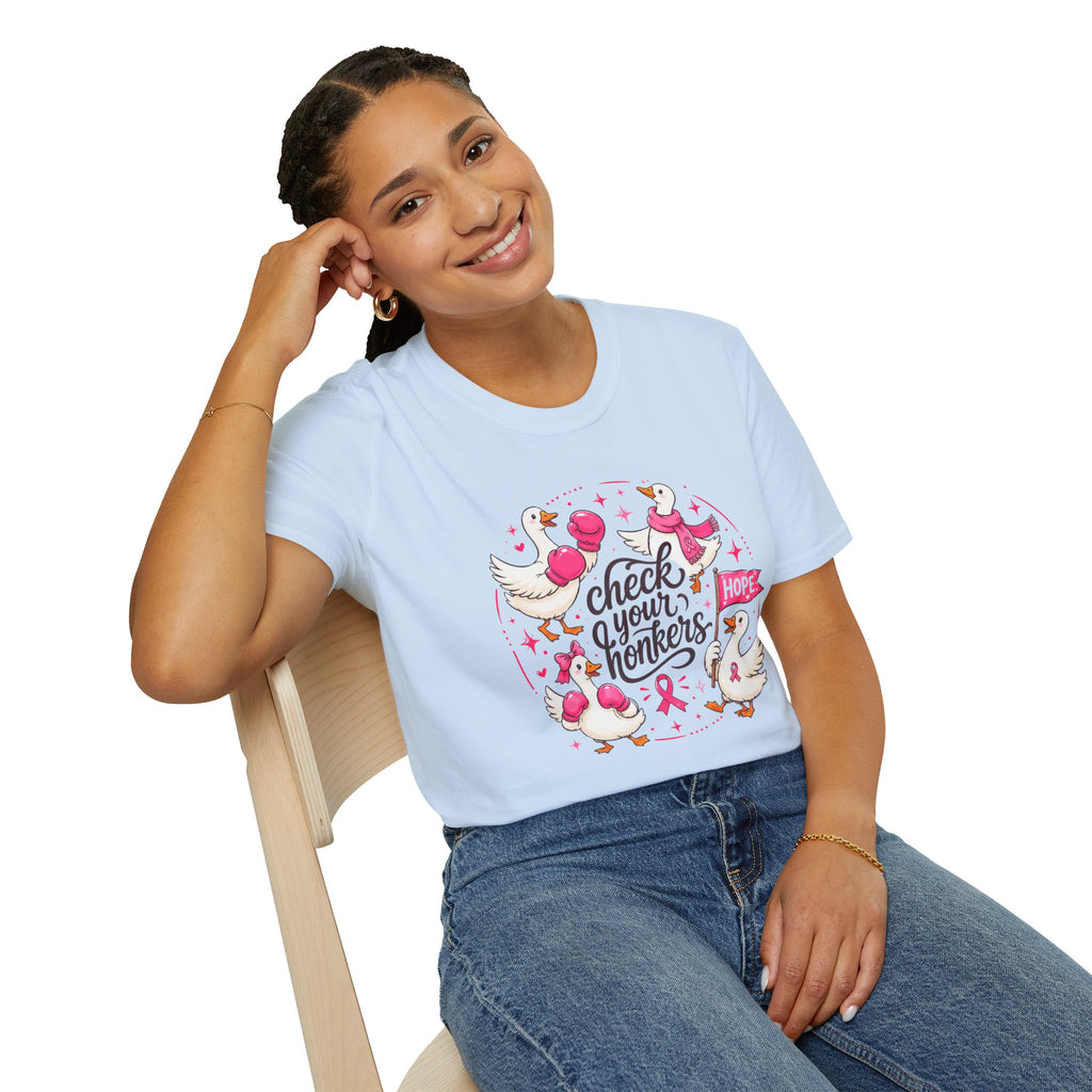 Check Your Honkers Breast Cancer Awareness T-Shirt
