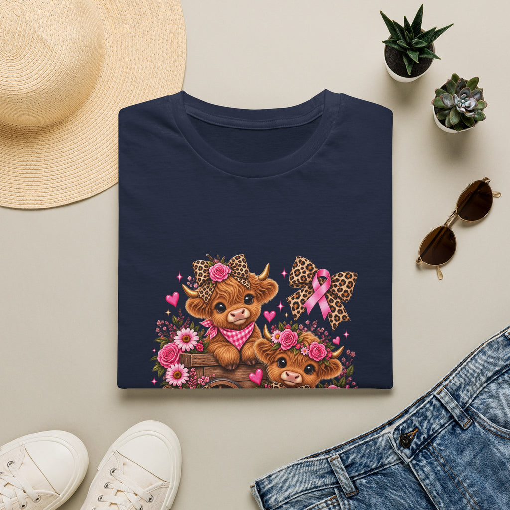 Breast Cancer Awareness Highland Cow T-Shirt