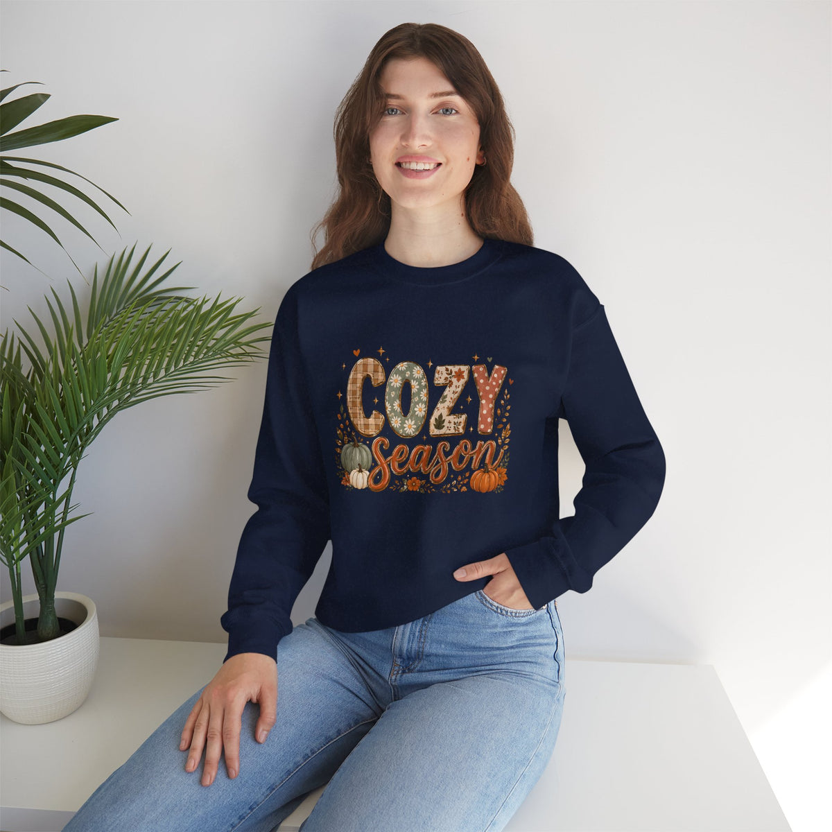 Cozy Season Autumn Pumpkin Crewneck Sweatshirt