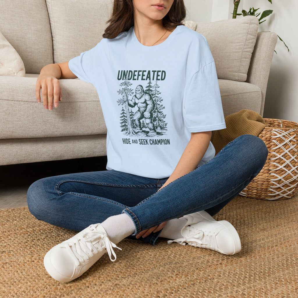 Undefeated Bigfoot T-Shirt — 'Hide and Seek Champion' Graphic Tee