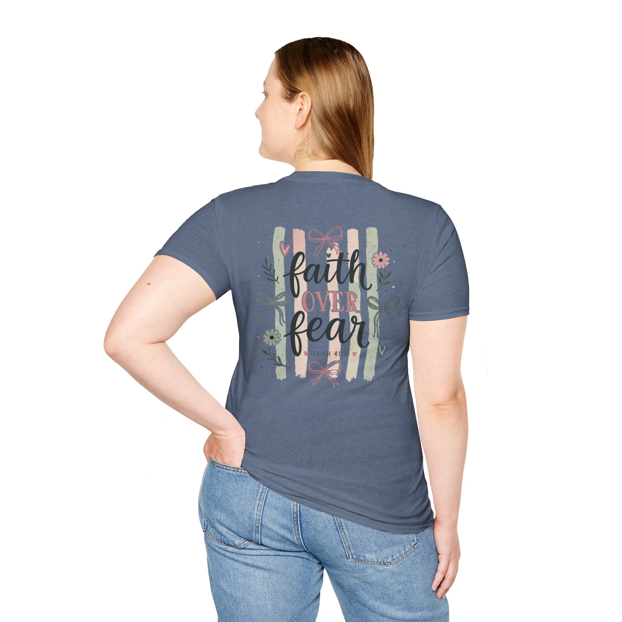 Faith Over Fear T-Shirt — Inspirational Christian Gift for Women Everyday Graphic Tee