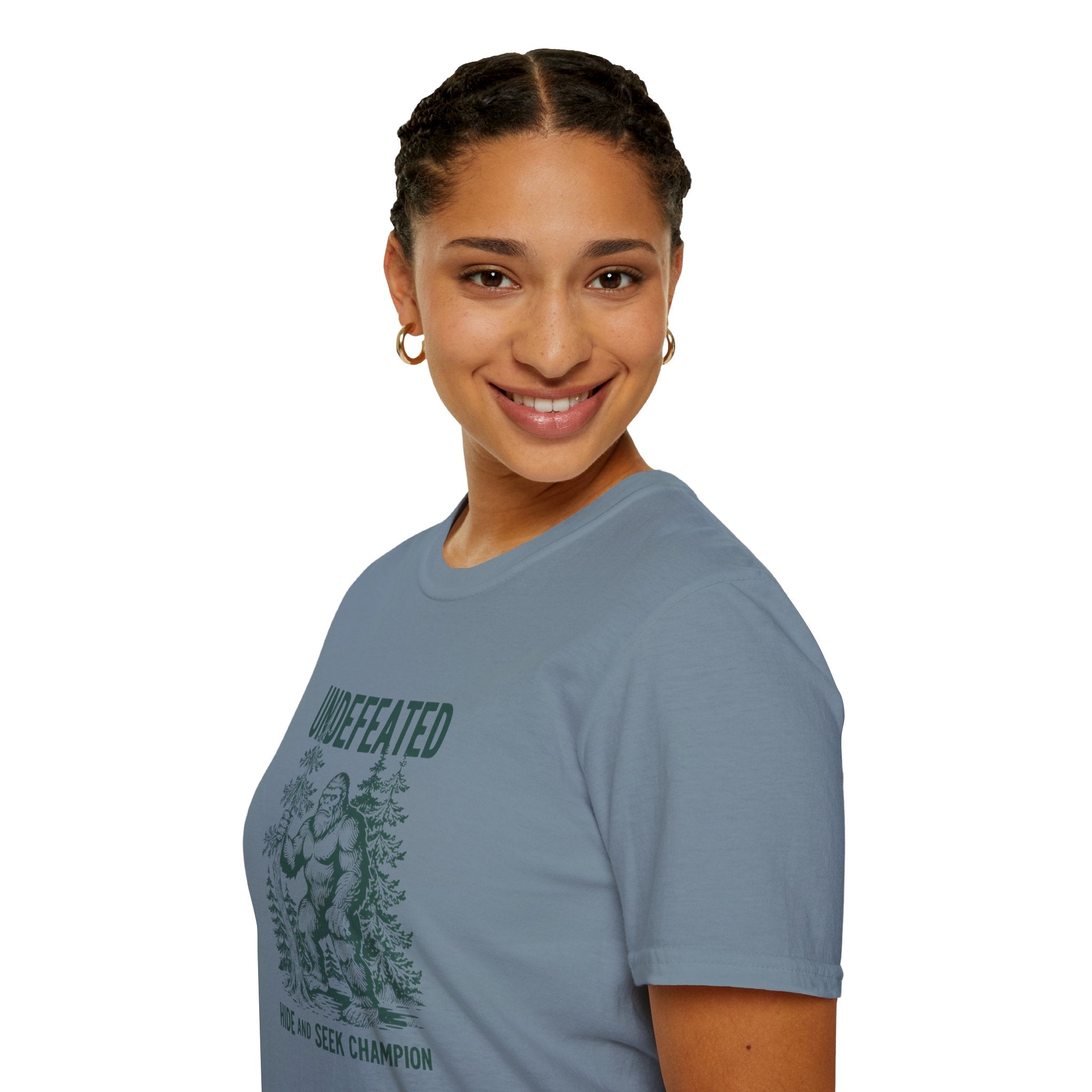 Undefeated Bigfoot T-Shirt — 'Hide and Seek Champion' Graphic Tee