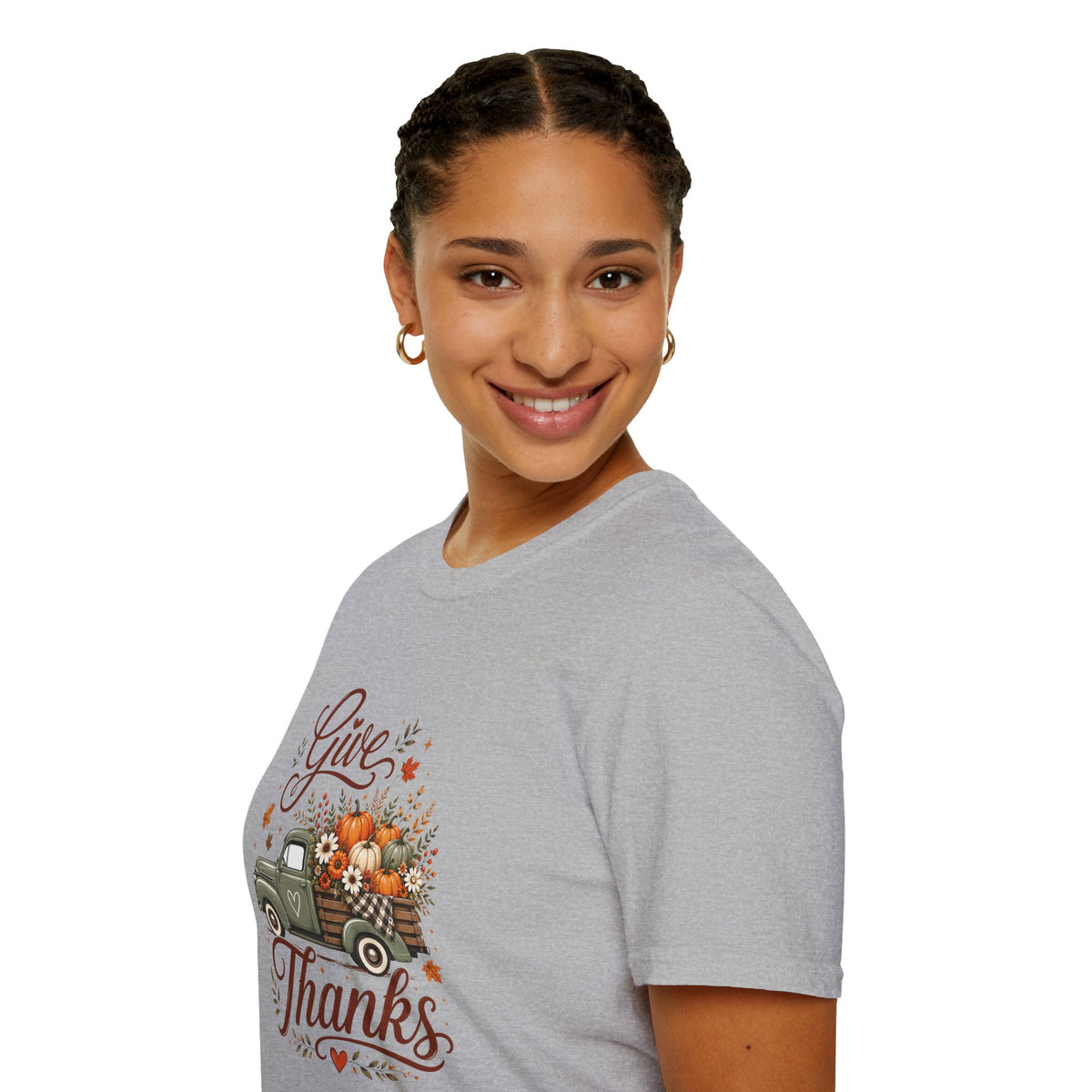 Give Thanks Fall Truck T-Shirt — Pumpkin Harvest Autumn Tee