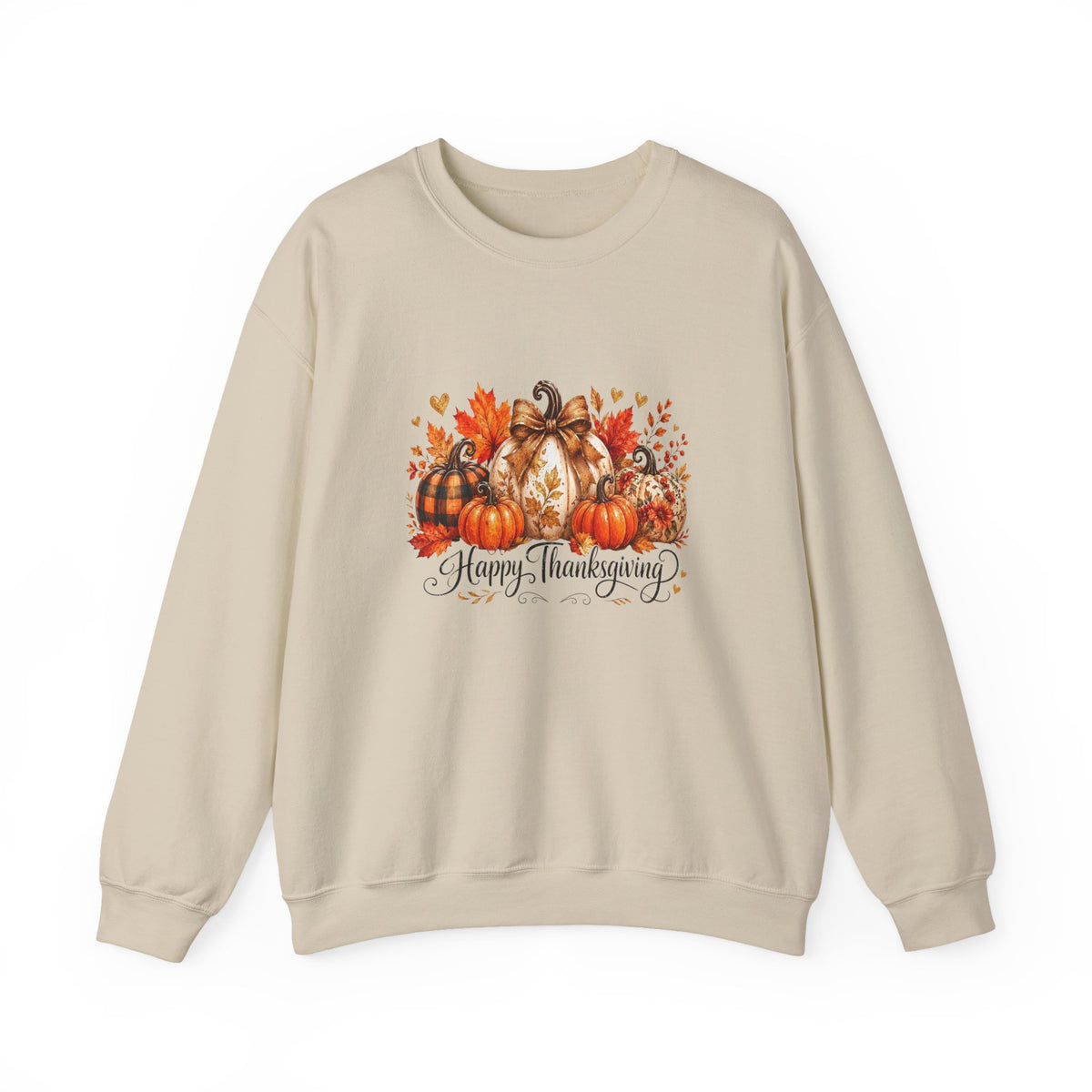 Thanksgiving Pumpkin Crewneck Sweatshirt — Happy Thanksgiving Harvest Design