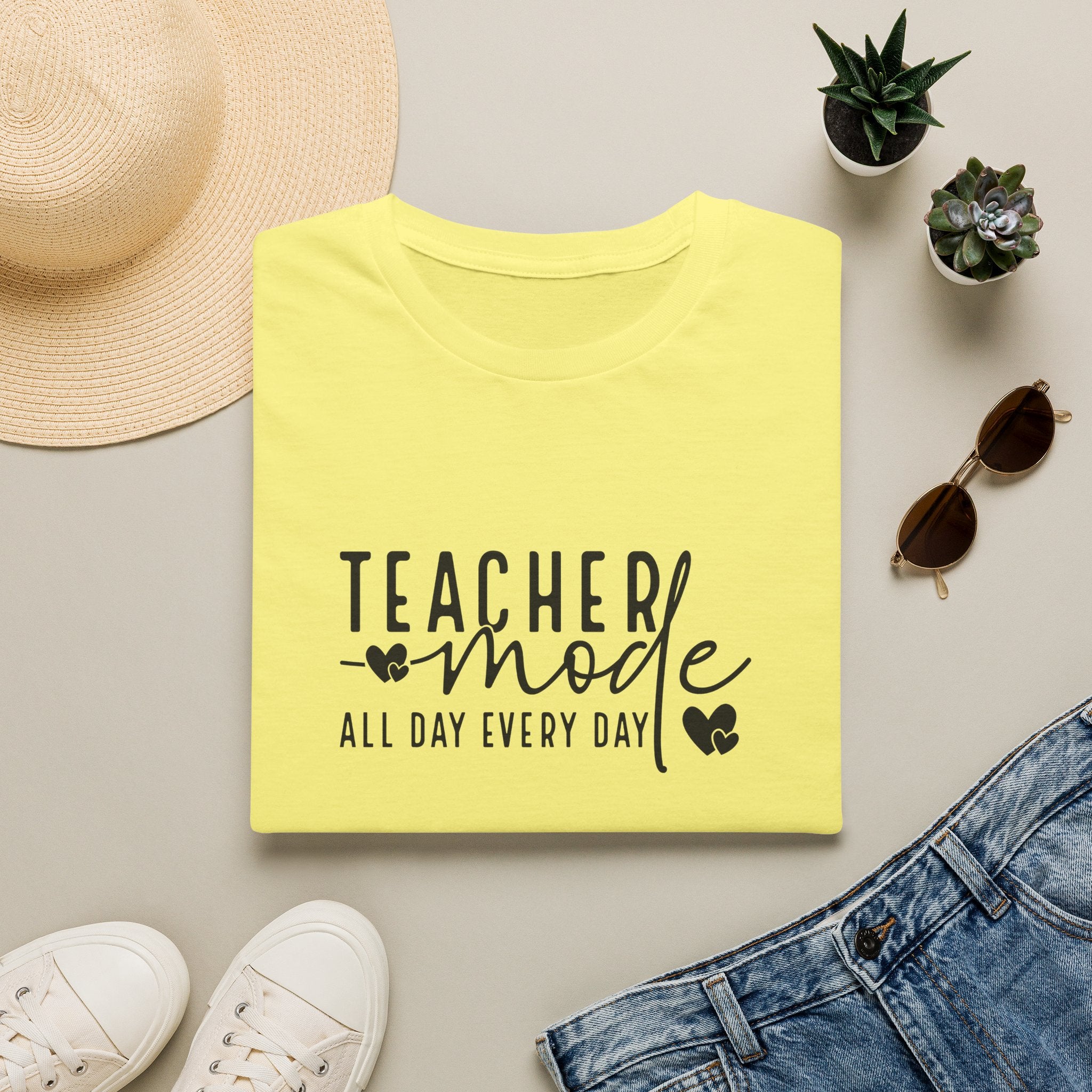 Teacher Mode All Day Every Day T-Shirt — Funny Teacher Gift Appreciation Graphic Tee