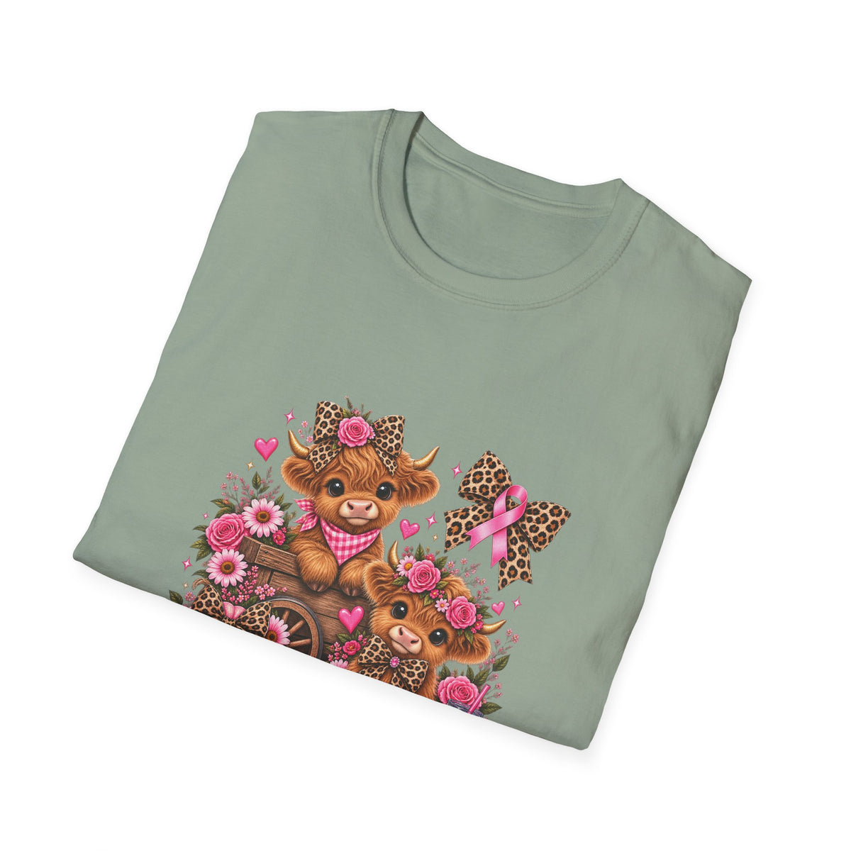 Breast Cancer Awareness Highland Cow T-Shirt