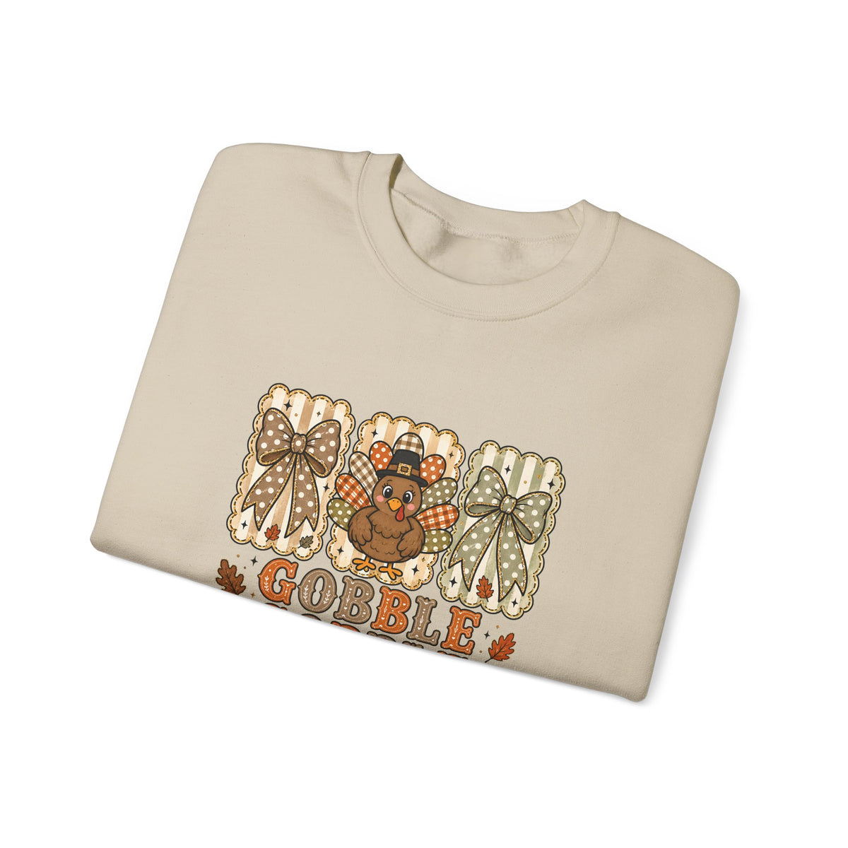 Thanksgiving Crewneck Sweatshirt — "Gobble Gobble 'til You Wobble" Turkey Design