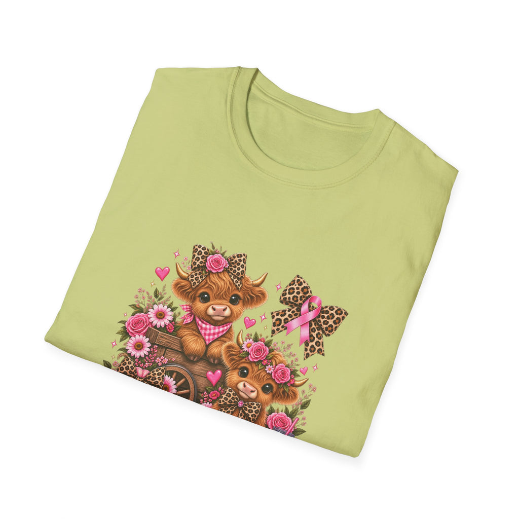 Breast Cancer Awareness Highland Cow T-Shirt