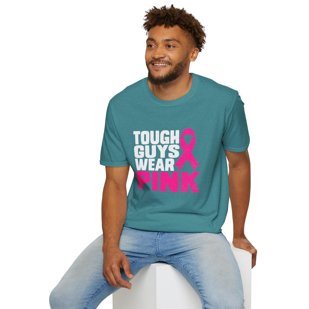 Tough Guys Wear Pink Breast Cancer Awareness T-Shirt Graphic Tee