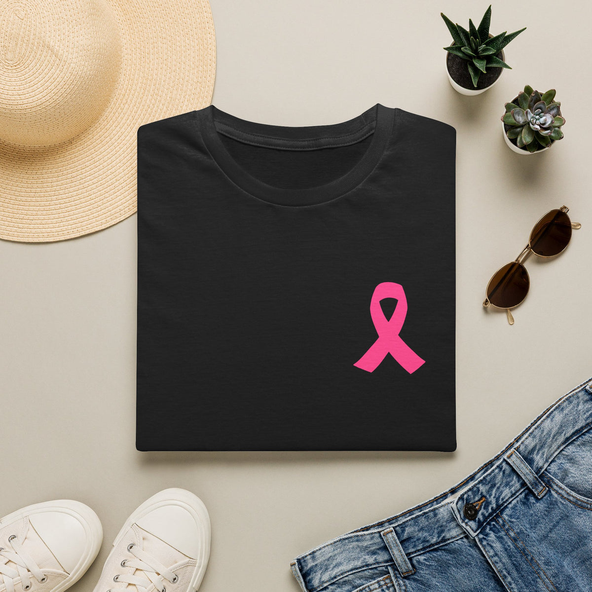 Pink Ribbon Support Squad Breast Cancer Awareness T-Shirt