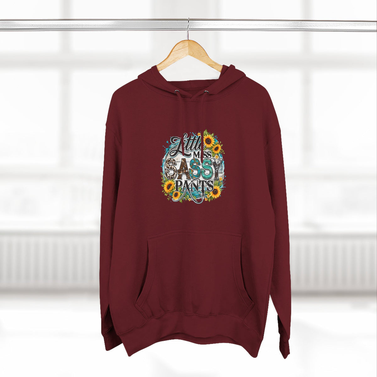 Little Miss Sassy Pants Hoodie Floral Graphic Pullover Sweatshirt