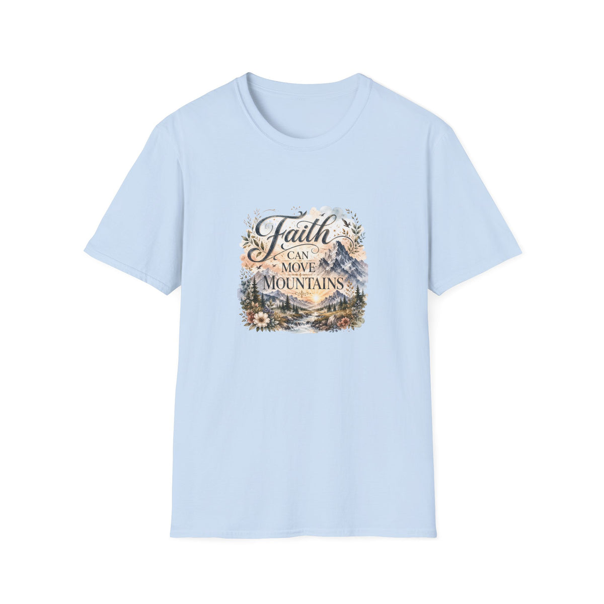 Faith Can Move Mountains T-Shirt Inspirational Christian Mountain Graphic Tee