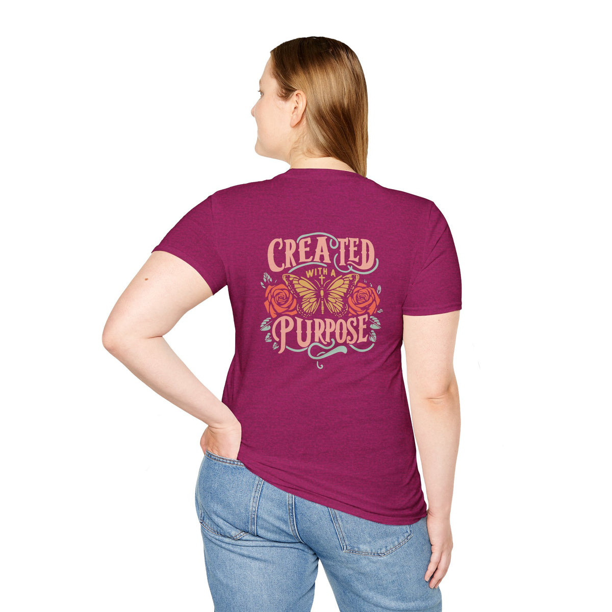 Created with a Purpose Butterfly T-Shirt Faith Graphic Tee
