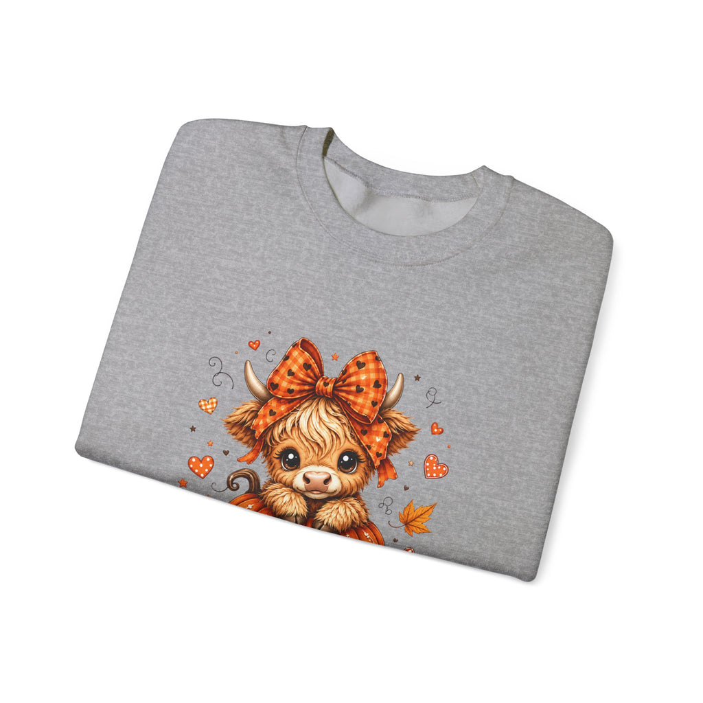 Cute Highland Cow Pumpkin Halloween Sweatshirt
