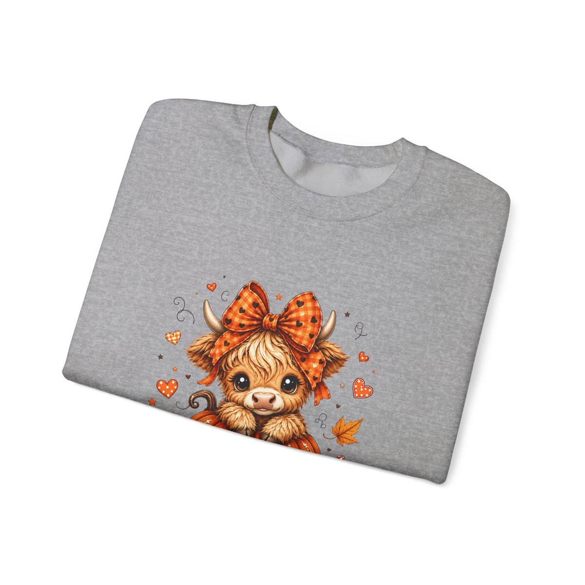 Cute Highland Cow Pumpkin Halloween Sweatshirt