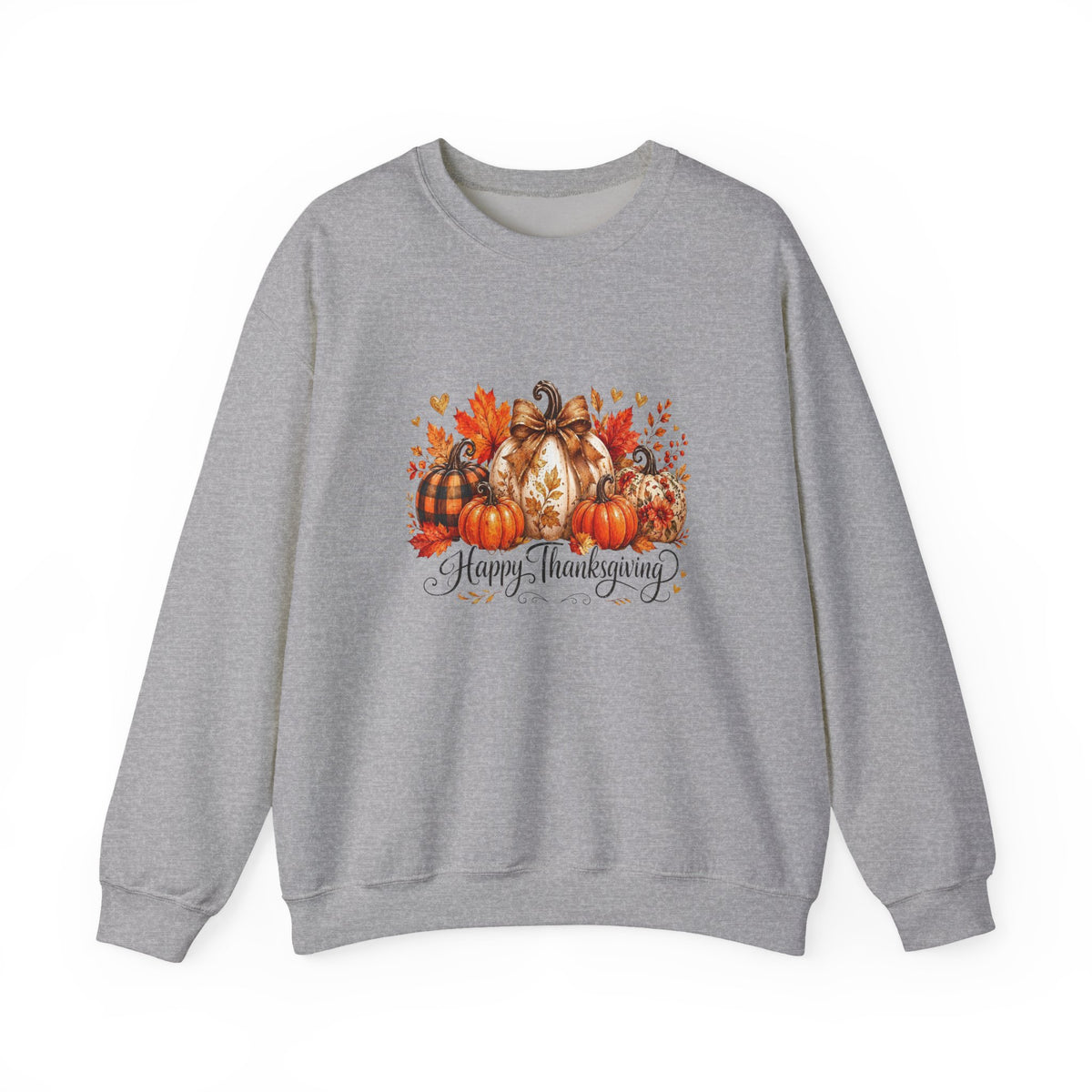 Thanksgiving Pumpkin Crewneck Sweatshirt — Happy Thanksgiving Harvest Design