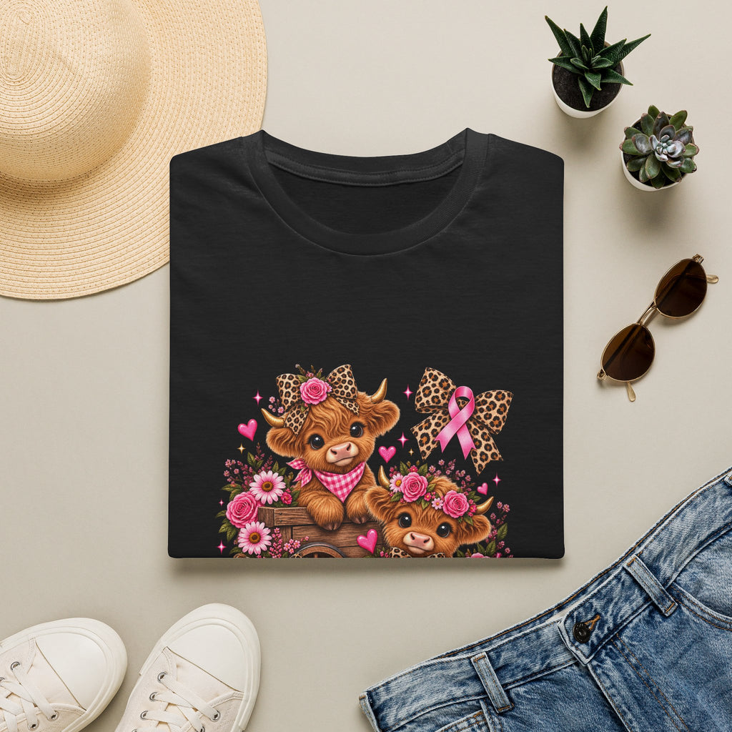 Breast Cancer Awareness Highland Cow T-Shirt